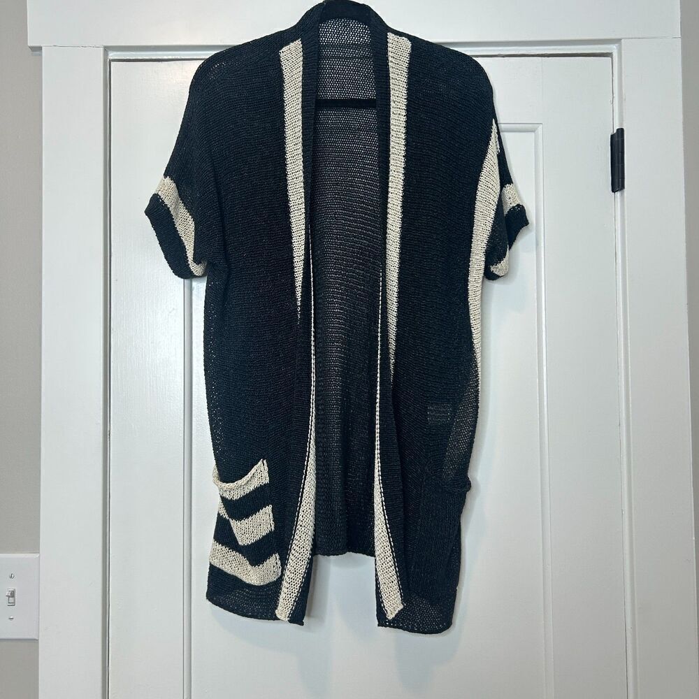 Alembika Shady Cardigan Sweater Mono Short Sleeve Open Front Size Small - Picture 3 of 9